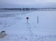В прибрежной зоне Волги установили зимние знаки безопасности «Выход на лед запрещен»