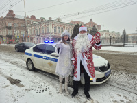 Полицейский Дед Мороз поздравил водителей областного центра